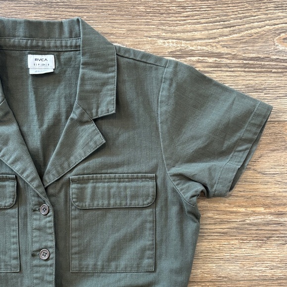 RVCA Conscious Rancher Utility Romper Jumper Women's Size Small 100% Cotton - Picture 3 of 16